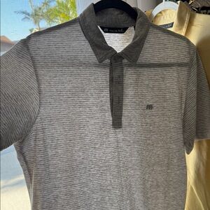 Men's Travis Mathew Gray Striped Shirt
